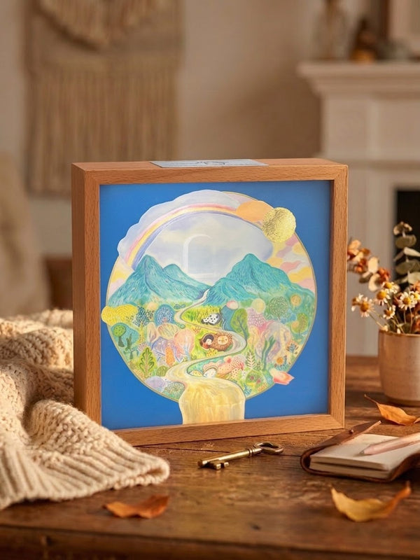 Wood light box - Secret Garden